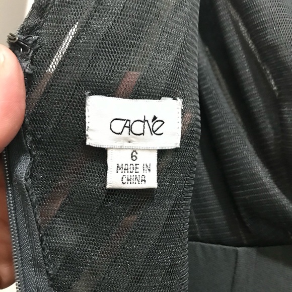 ‼️WEEKEND SALE‼️ Caché☀️Olive green shimmery dress - Picture 9 of 11